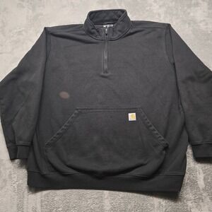 Carhartt Fit TS5294-M Sweatshirt Mens 3XL Black Loose Fit Midweight Quarter Zip
